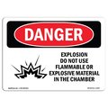 Signmission OSHA Danger Sign, 18" Height, 24" Width, Rigid Plastic, Explosion Do Not Use Flammable, Landscape OS-DS-P-1824-L-2339